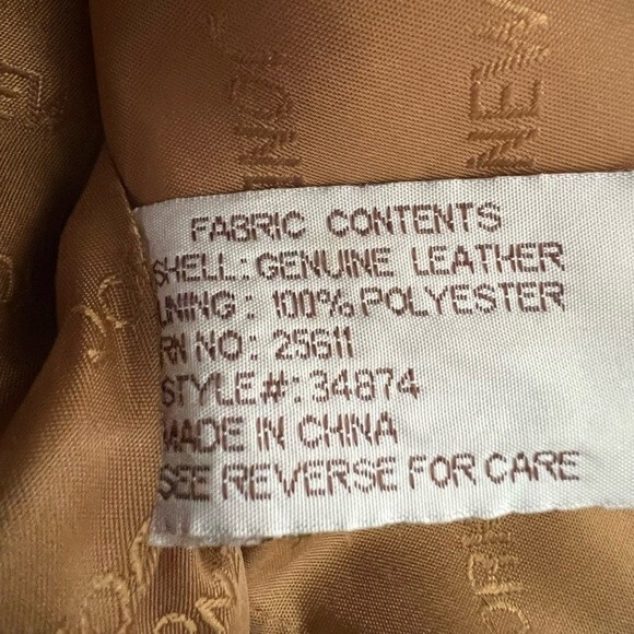 Vintage Jones New York Genuine Leather Tan Zip Up Jacket Women's size Small - Picture 4 of 10